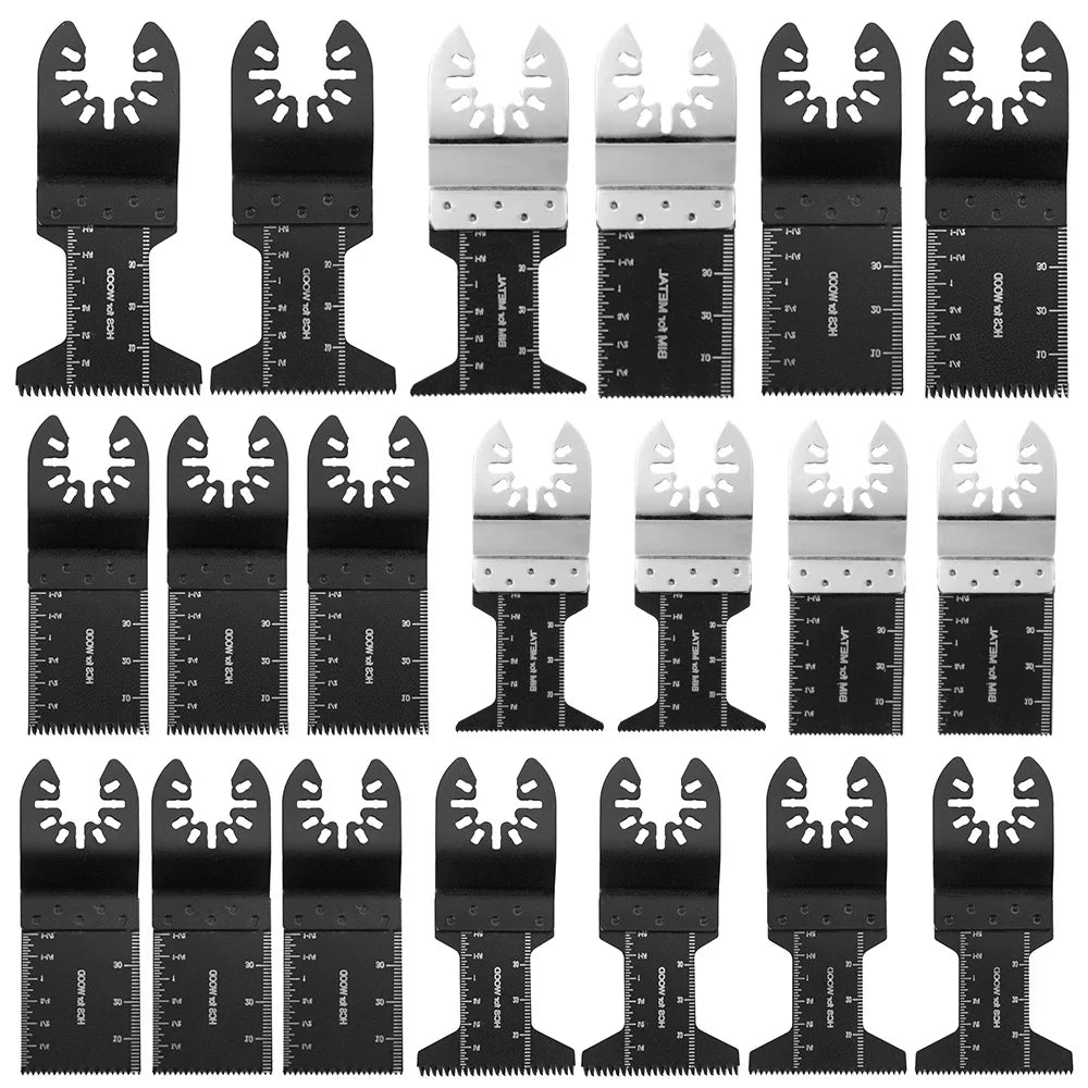 20Pcs Multitool Blades Sharp Oscillating Fast Cutting Saw Blades Quick Release Oscillating Blades for Wood Plastic Metal Cutting