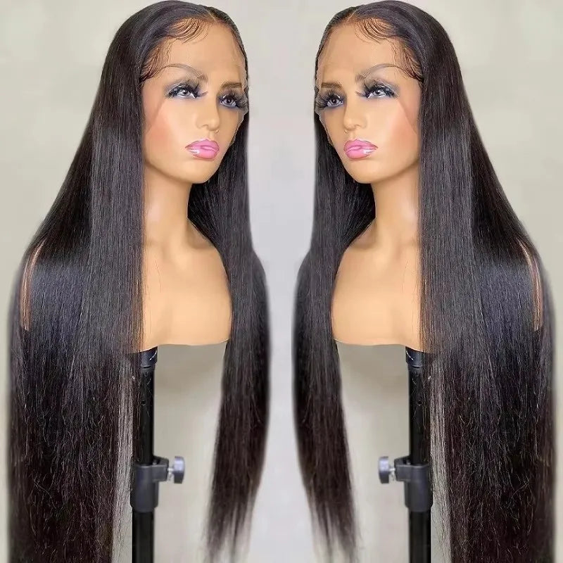 180% Human Hair Straight Wigs HD 4X4 Lace Closure Wig For Women 13x4 13x6 Lace Frontal Wig Remy HD Lace Front Wig 30 32 36Inch