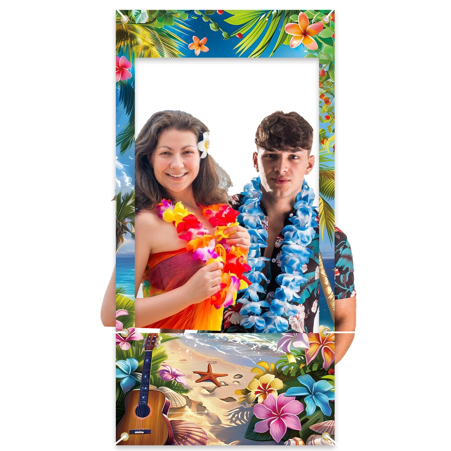 Large Vibrant Hawaiian Theme Photo Prop Banner Decorations -Banner for Summer Tropical Beach, Birthday, Swimming Party