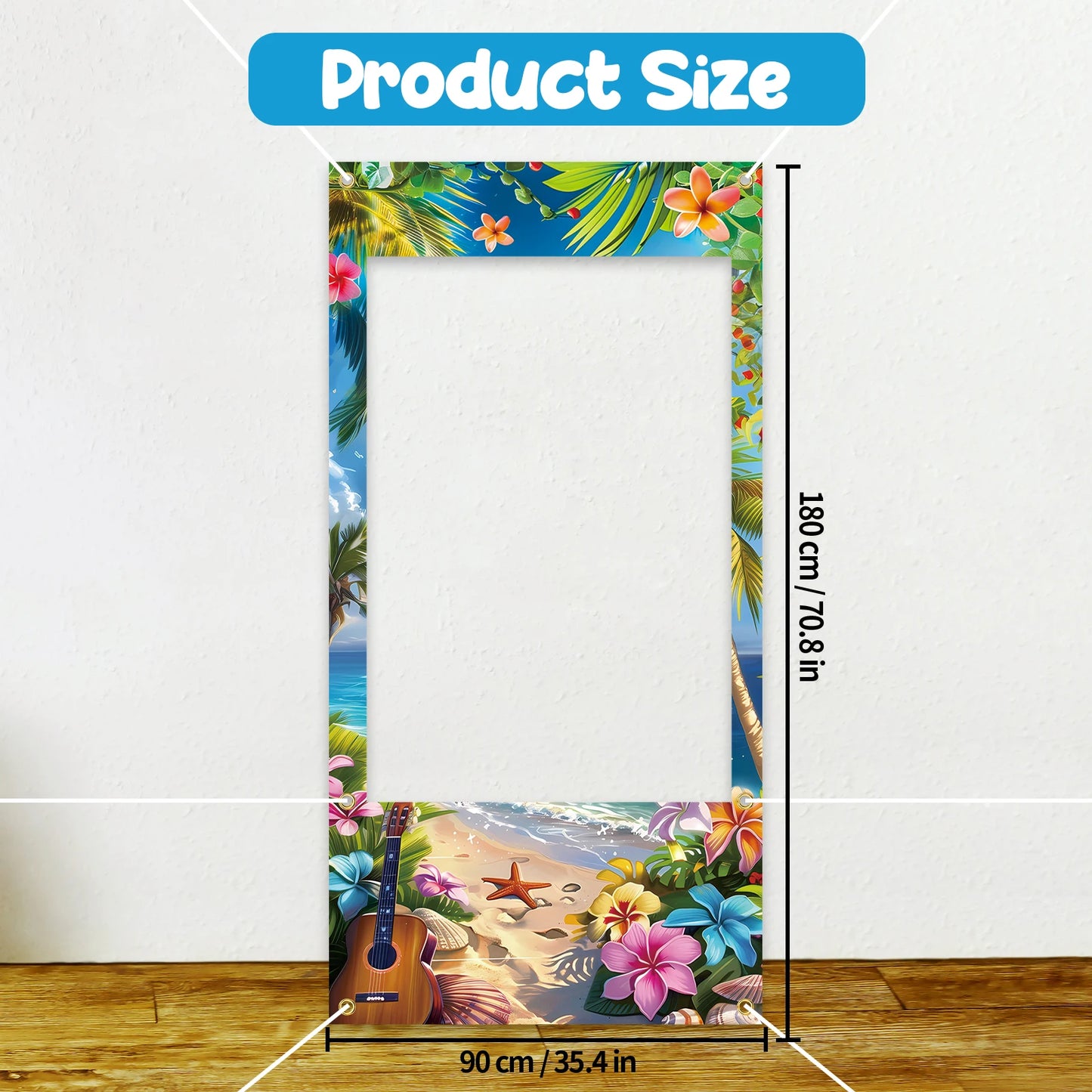 Large Vibrant Hawaiian Theme Photo Prop Banner Decorations -Banner for Summer Tropical Beach, Birthday, Swimming Party