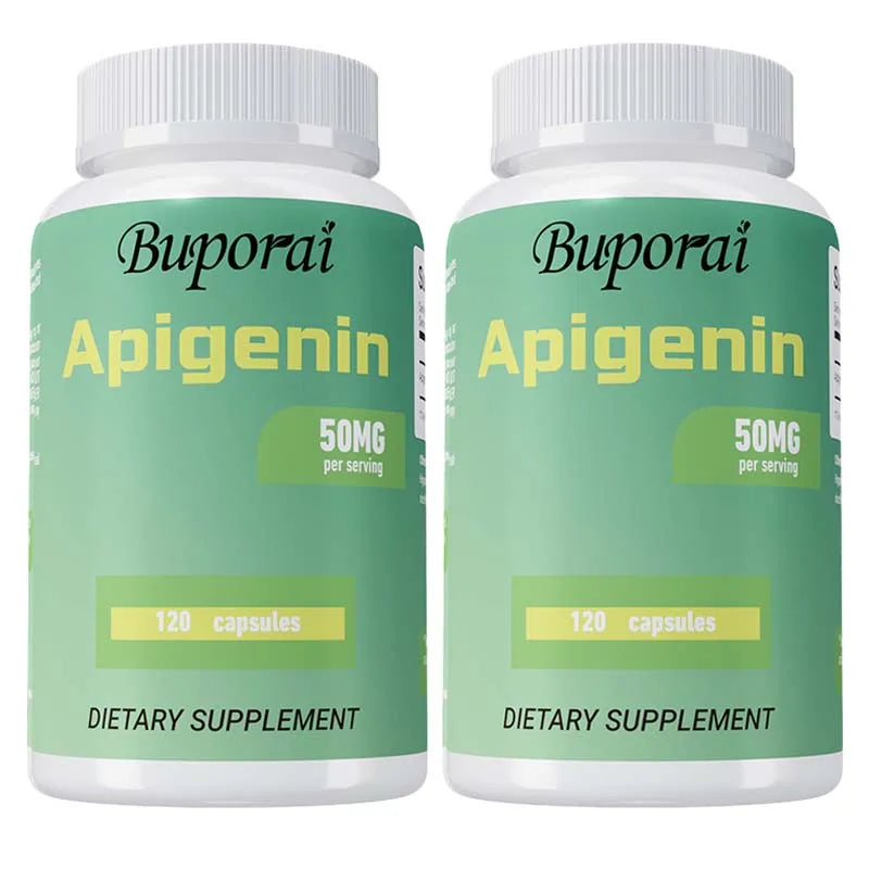 Apigenin Supplement - Antioxidant Support, Skin Health, Promotes Healthy Sleep, Improves Mood, Relieves Stress - 120 Capsules