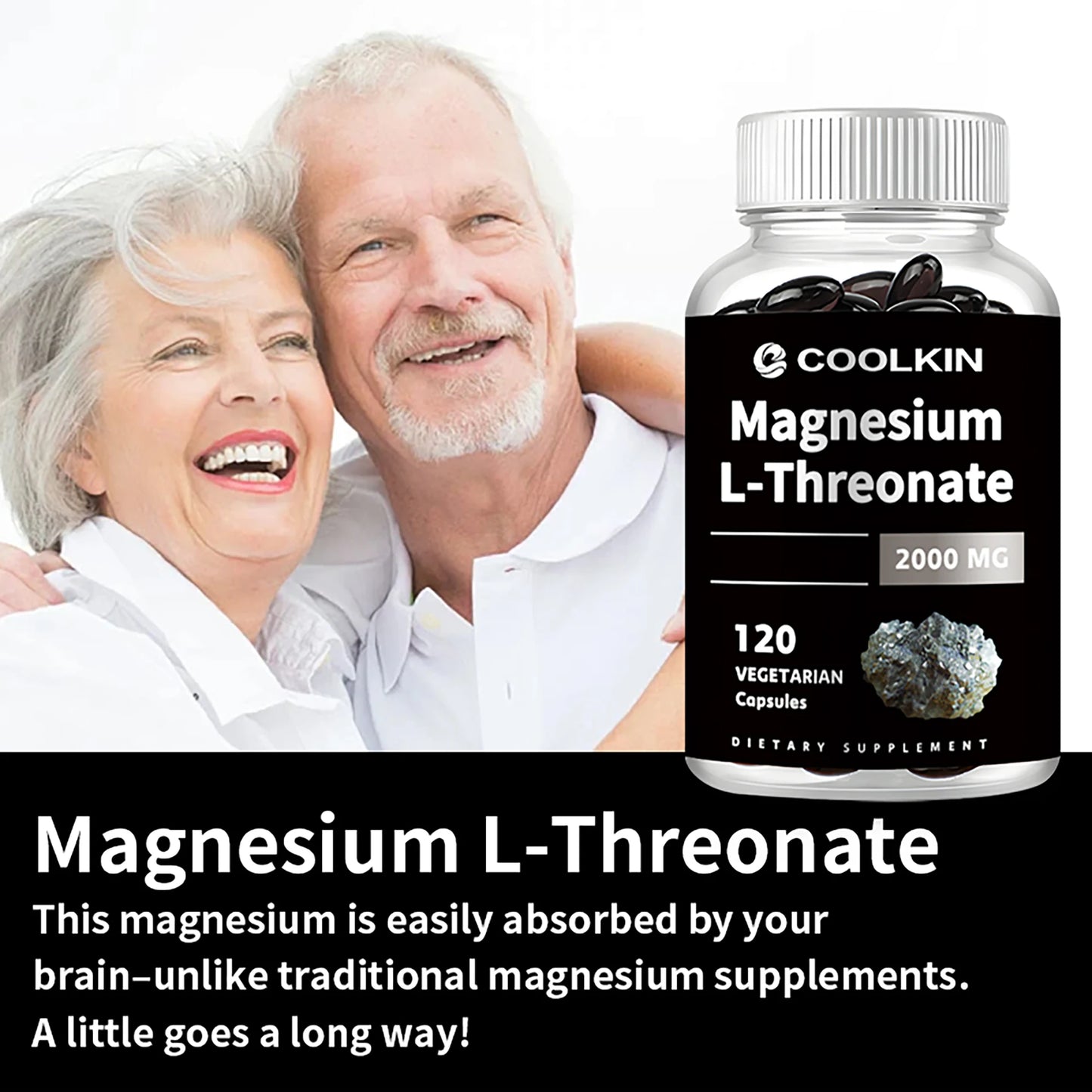 Magnesium L-Threonate - Boosts Brain Health, Memory & Focus, Sleep & Recovery, Reduces Fatigue - 120 Capsules