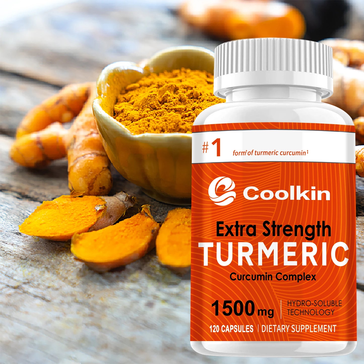 Turmeric Curcumin - Relieve Muscle and Joint Pain, Antioxidant, Immune, Heart, Brain, Skin, Digestion - 120 Capsules