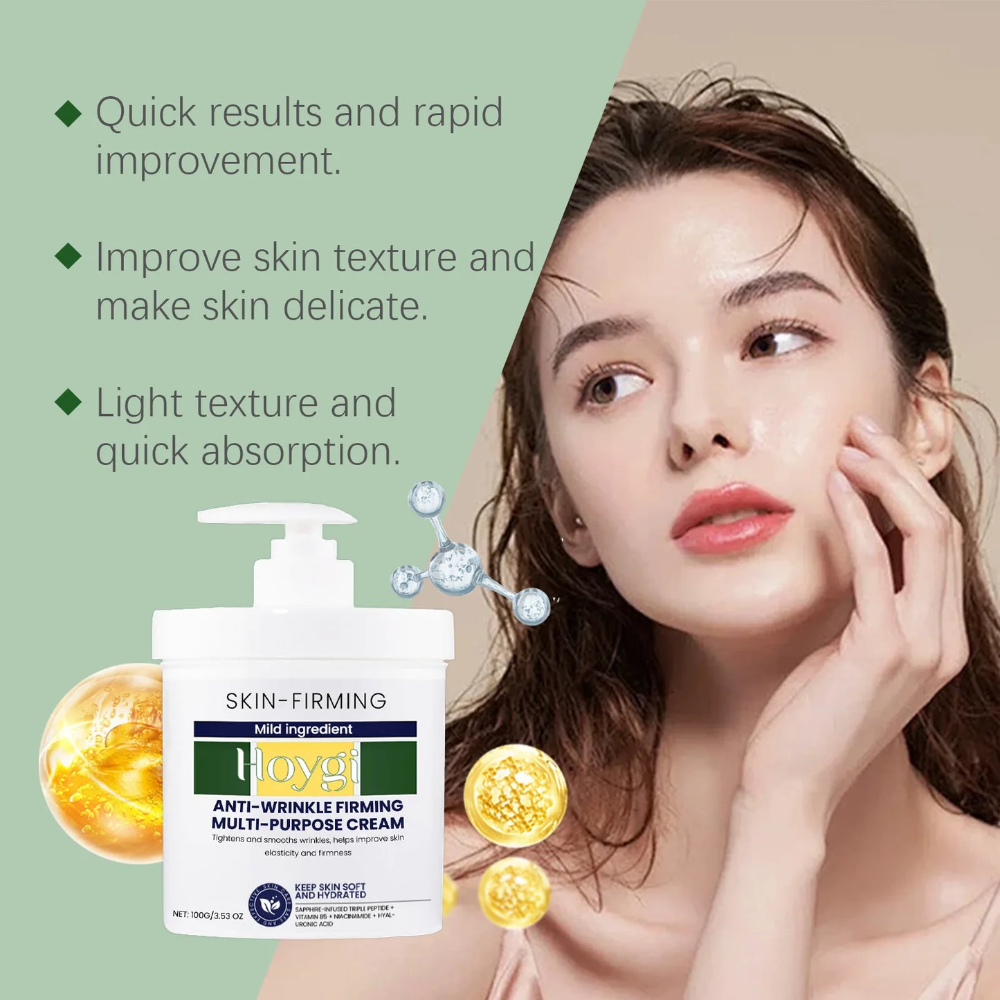 Hoygi 100g Firming Face Cream Fade Fine Line Repair Dry Lightening Wrinkles Tightening Moisturizer Brighten Lifting Facial Cream