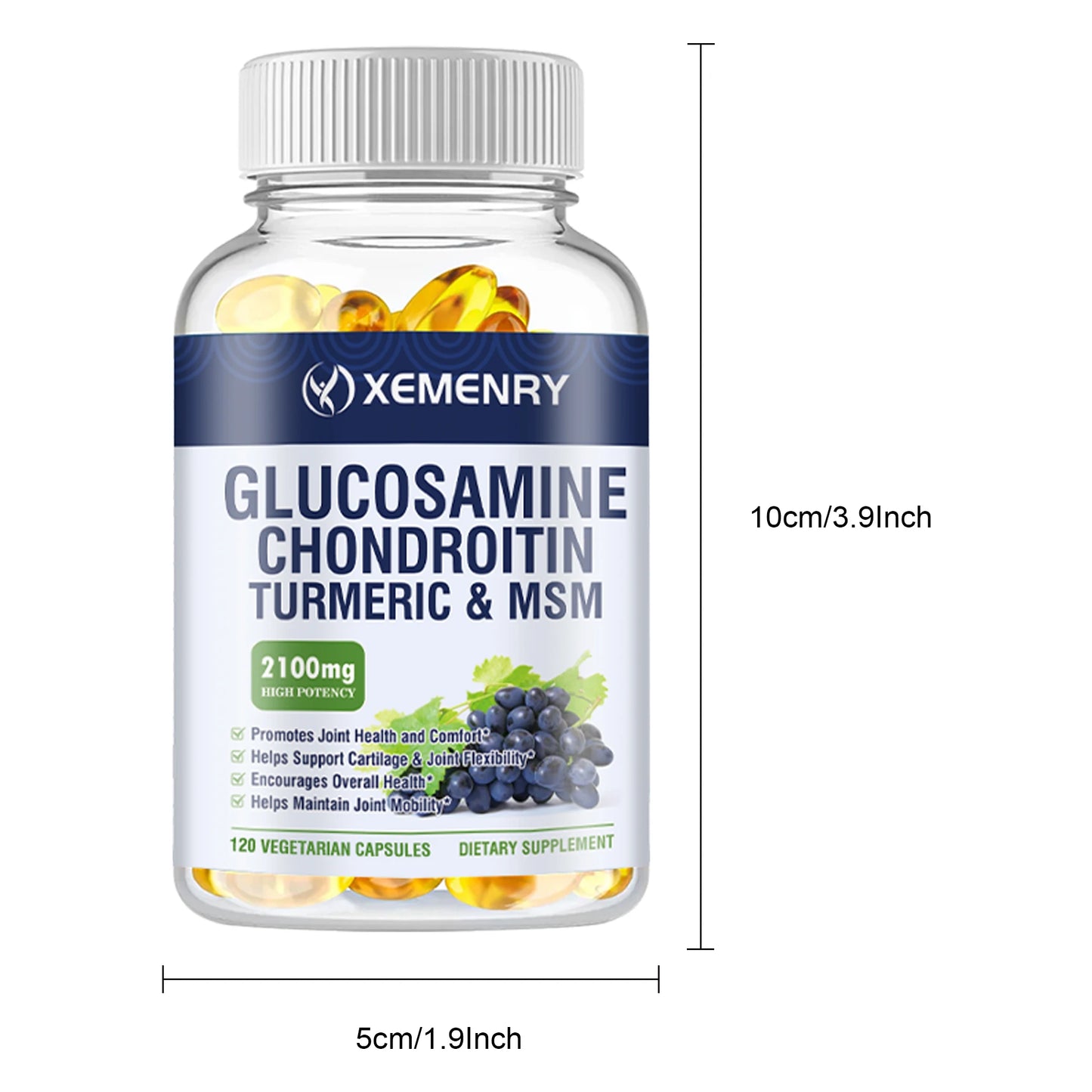 Glucosamine Chondroitin Capsules with MSM and Elderberry - Joint Health and Joint Function Support - 120 Capsules