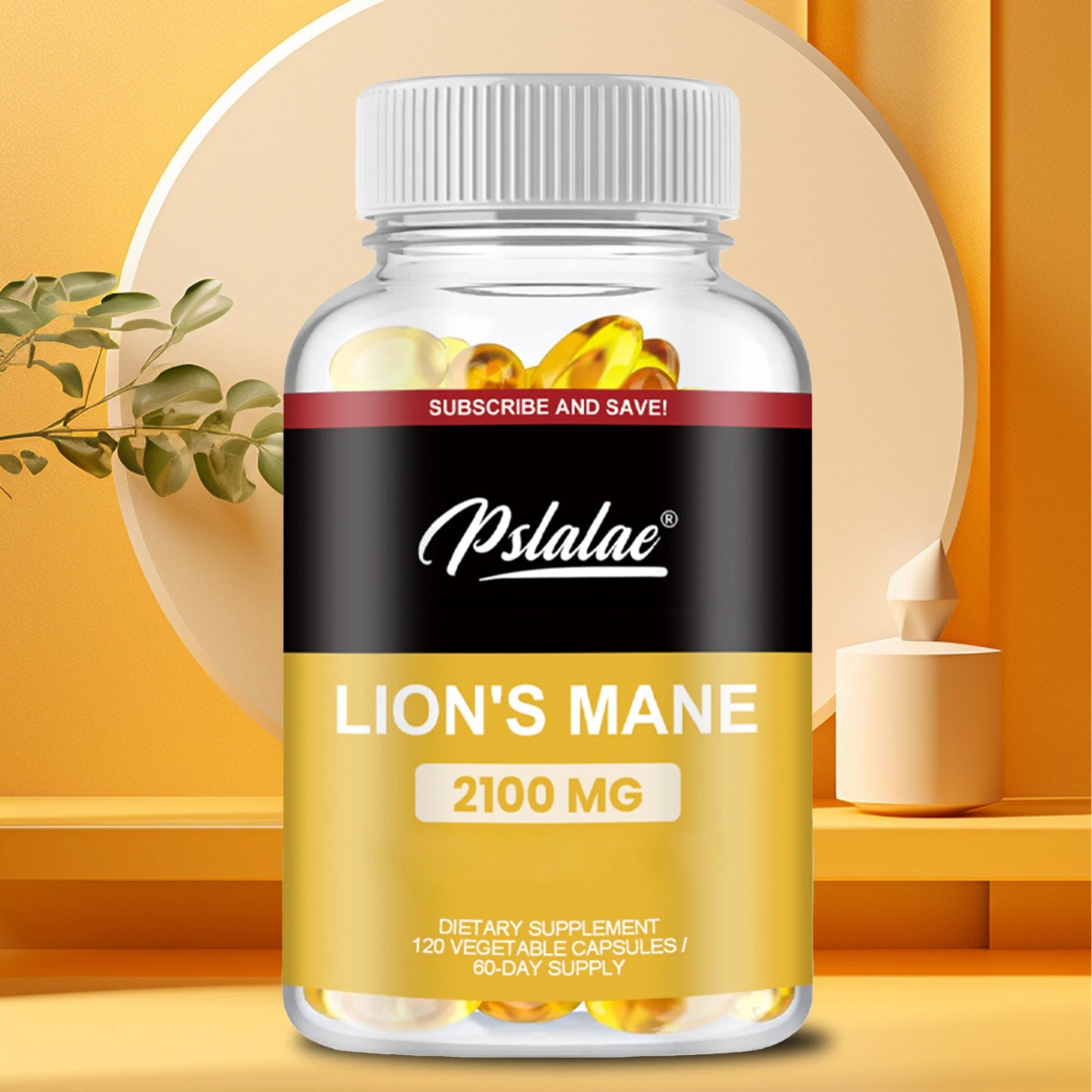 Lion’s Mane Capsules - Nootropic Brain Memory & Focus, for Mood and Sleep Health - 120 Capsules