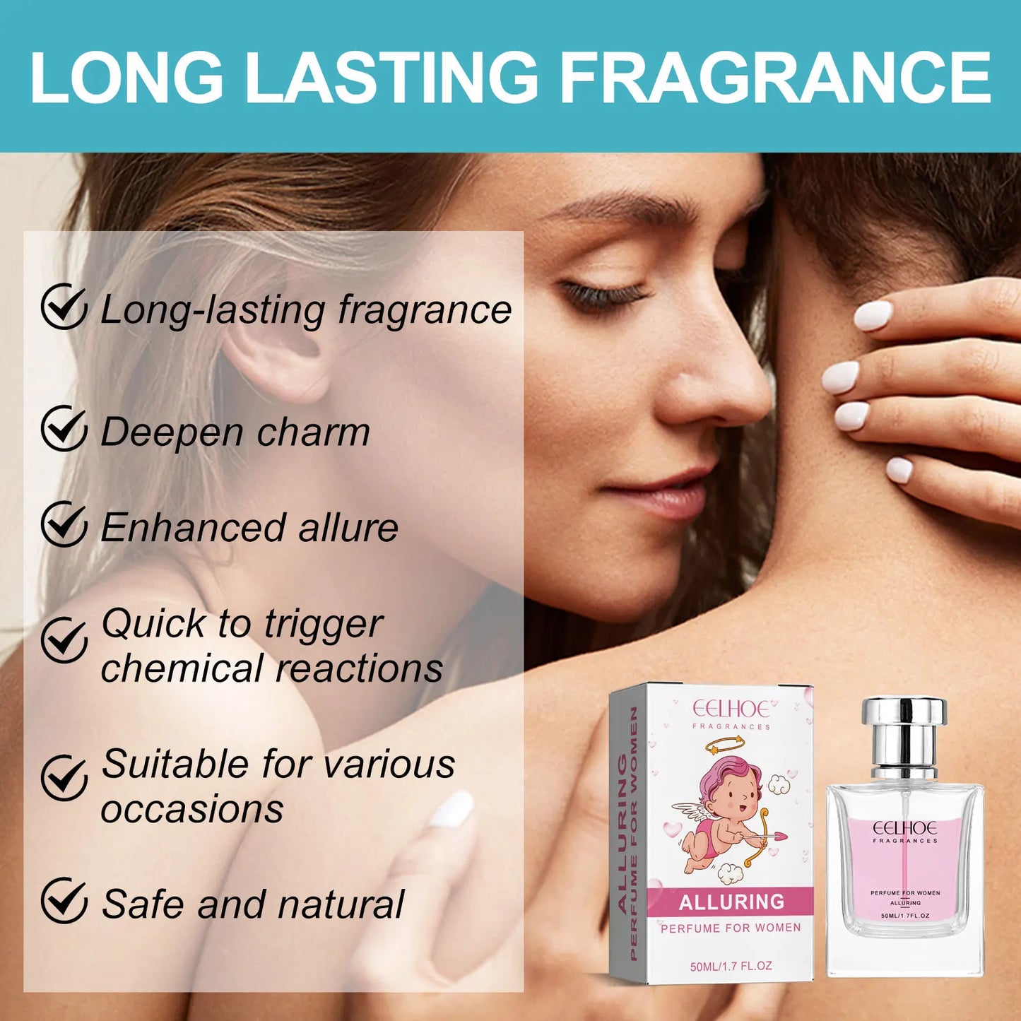 Eelhoe 50ml Cupid Flirting Pheromone Perfume Woman Charming Long Lasting Light Fragrance Refreshing Mist Dating Glamour Perfume