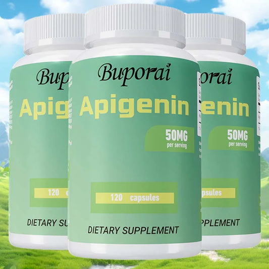 Apigenin Supplement - Antioxidant Support, Skin Health, Promotes Healthy Sleep, Improves Mood, Relieves Stress - 120 Capsules