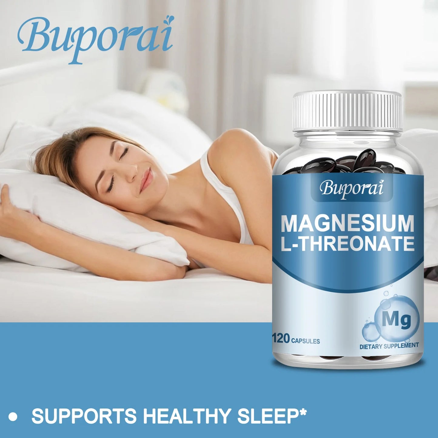 Magnesium L-Threonate Capsules - Supports Focus, Memory & Learning Brain Health Supports Quality of Sleep - 120 Capsules