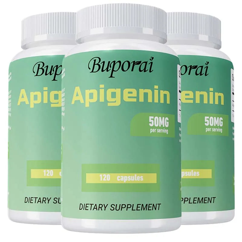 Apigenin Supplement - Antioxidant Support, Skin Health, Promotes Healthy Sleep, Improves Mood, Relieves Stress - 120 Capsules