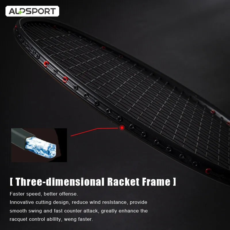 Alpsport XHP 2PCS Max 30LBS 6U 75g 100% legal original badminton racket Ultra-light full carbon fiber Badminton racket andbag