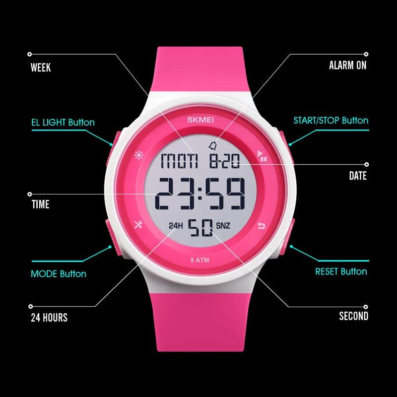 SKMEI 1445 Children Digital Watch Brand Simple Chronograph Sport Wristwatch Waterproof Electronic Watches Gift For Kids