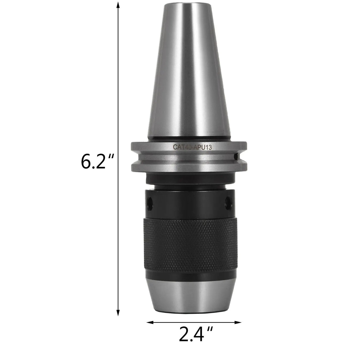 VEVOR CAT40-APU13-100 Drill Chuck Keyless Collet Chuck Tool Holder W/ Pull Stud Spanner Wrench for CNC Lathe Milling Drill Press