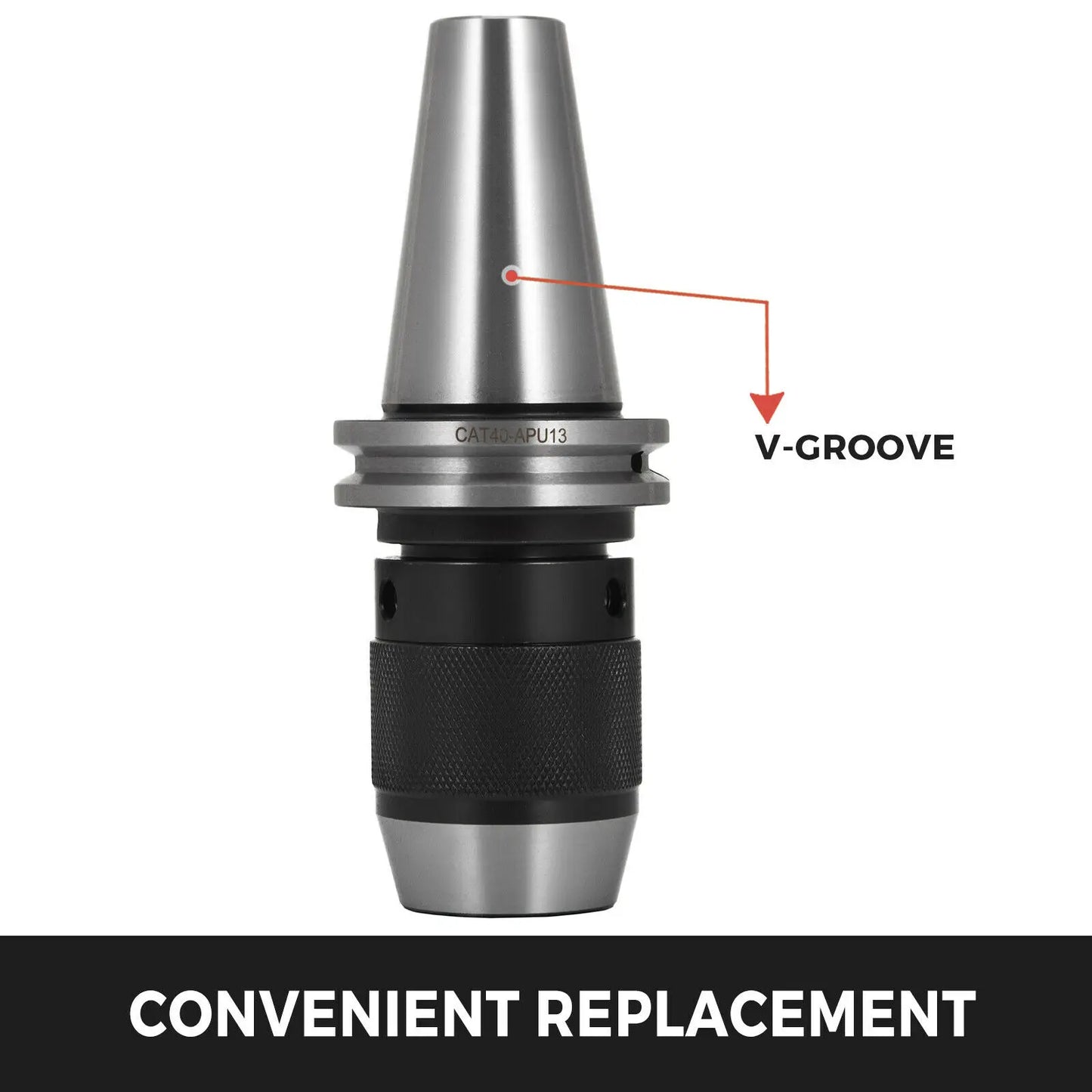 VEVOR CAT40-APU13-100 Drill Chuck Keyless Collet Chuck Tool Holder W/ Pull Stud Spanner Wrench for CNC Lathe Milling Drill Press