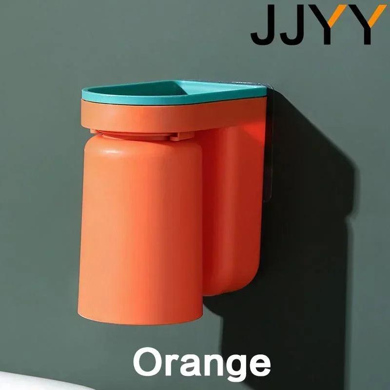 JJYY Multifunctional waterproof wall-mounted toothbrush holder Plastic Toothbrush Holder with Cups Bathroom Storage accessories