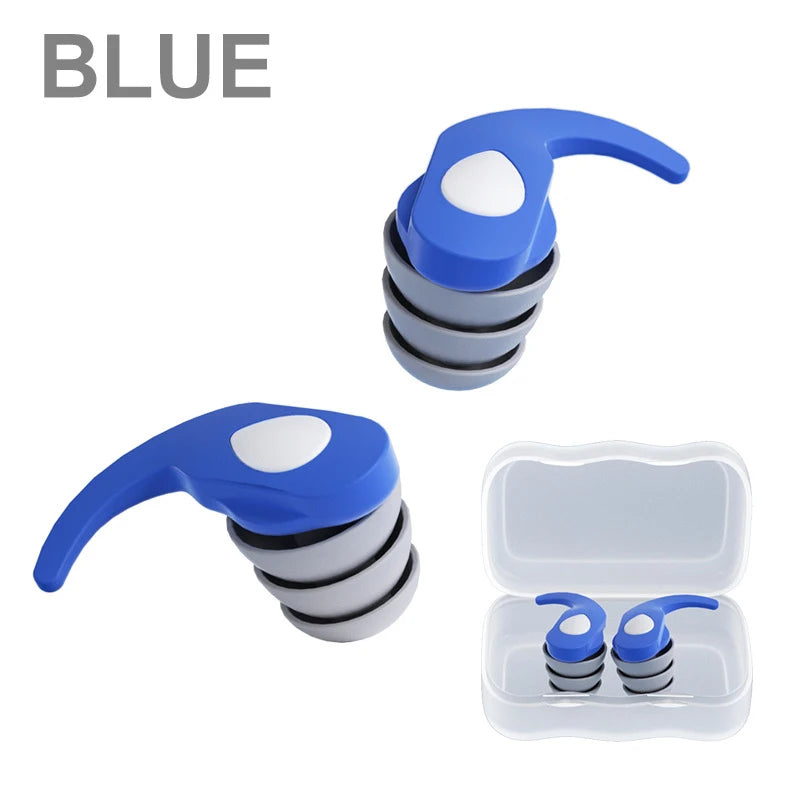 Triple Noise Canceling Earplug Anti-noise Silicone Earplugs Adult Reusable Anti-noise Ear Plug For Sleeping Swimming Comfortable