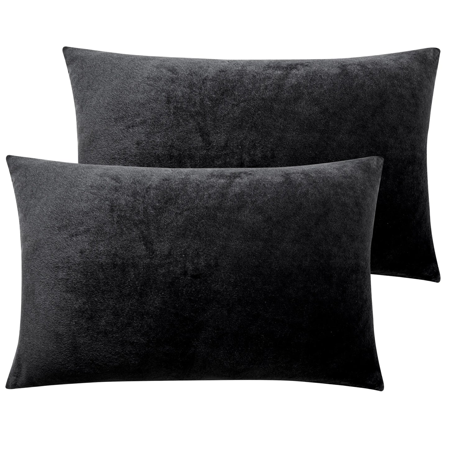 Ntbay 2 Pack Velvet Hidden Zippered Pillowcases, Super Soft and Cozy Luxury Solid Color Pillow Cases