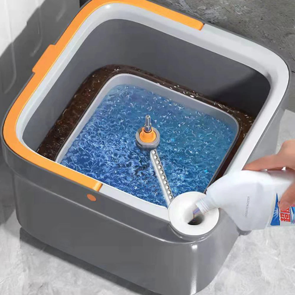 Spin Mop With Bucket Hand-Free Lazy Squeeze Mop Automatic Magic Floor Mop Self-Cleaning Nano Microfiber Cloth Square Mop