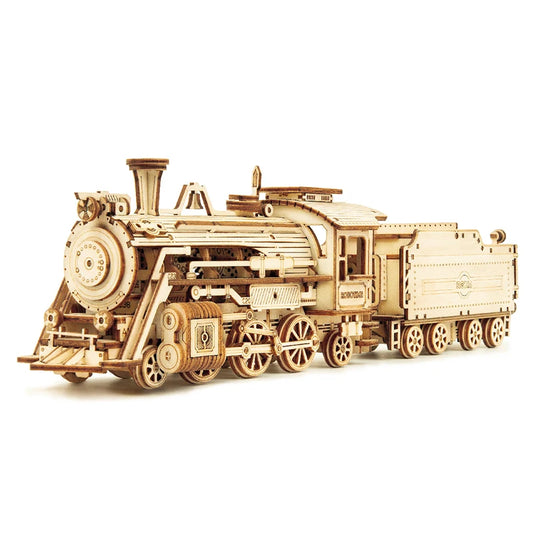 Robotime Rokr 3D Wooden Puzzle Montessori Toys Steam Train, Army Jeep, Heavy Truck Model Building Kits for Kids