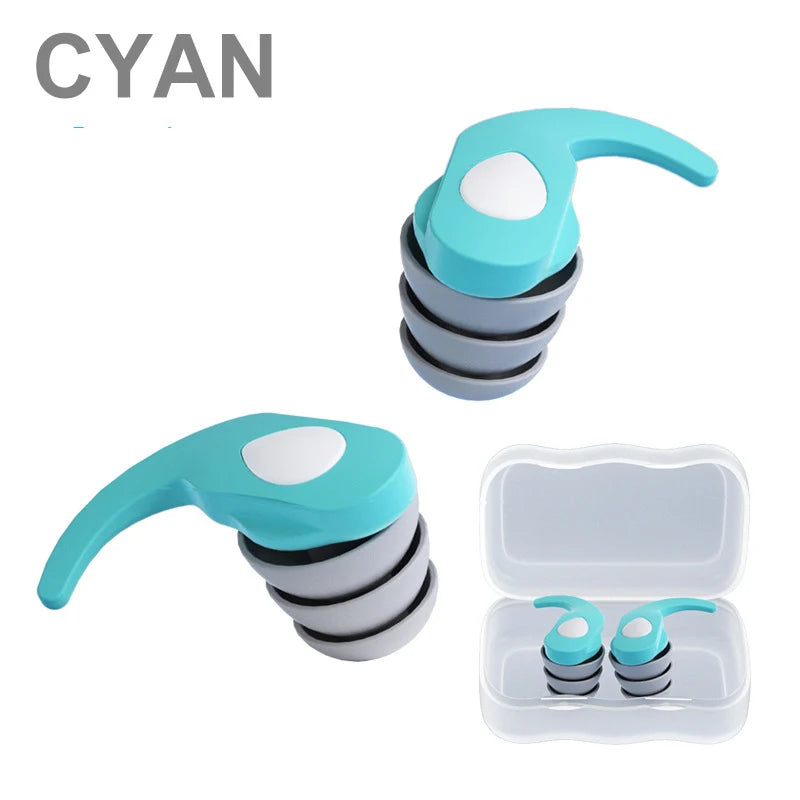 Triple Noise Canceling Earplug Anti-noise Silicone Earplugs Adult Reusable Anti-noise Ear Plug For Sleeping Swimming Comfortable