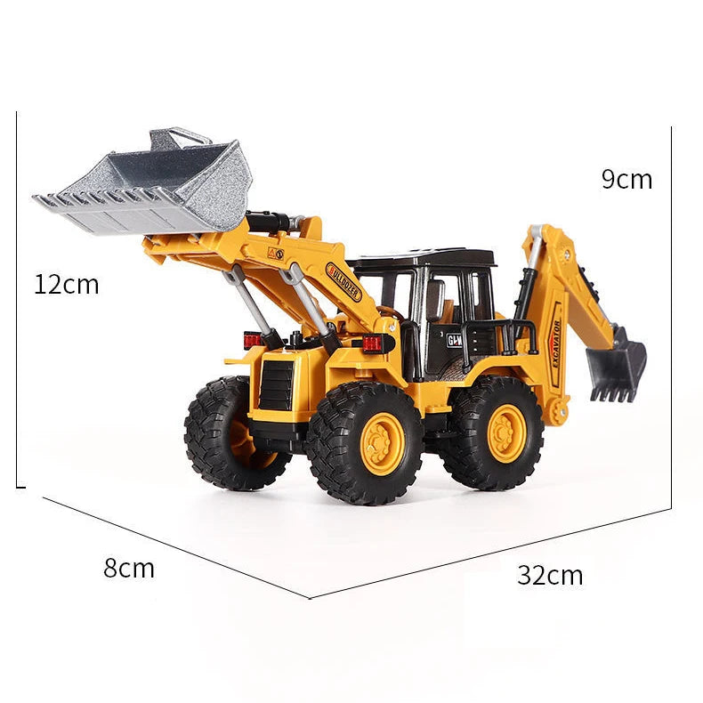 Engineering Diecast Inertial Driving Toys for Boys Alloy Tractor Excavator Bulldozer Kids Truck Children Vehicle Model Gift