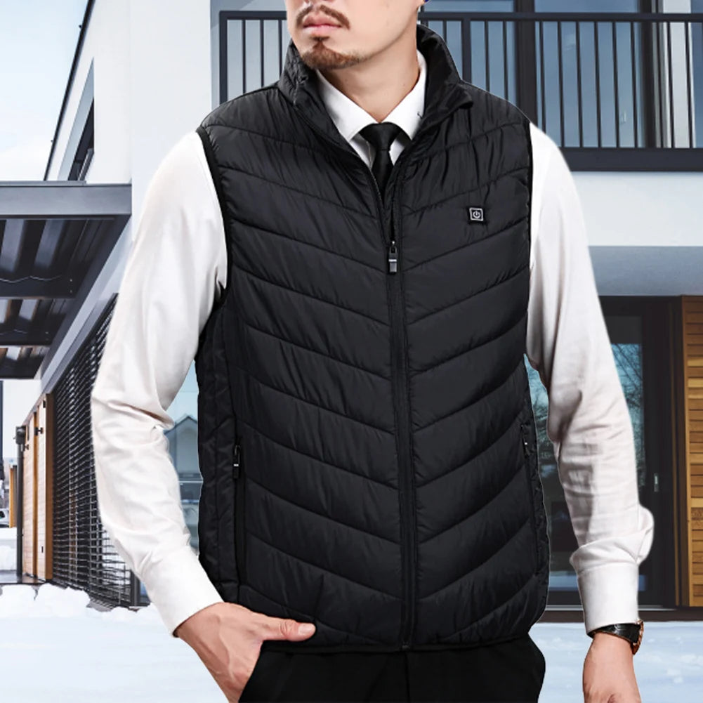 Men Women USB Heated Vest 9 Zone Smart Heating Jacket Power Bank Not Included Electric Warm Vest for Winter Hunting