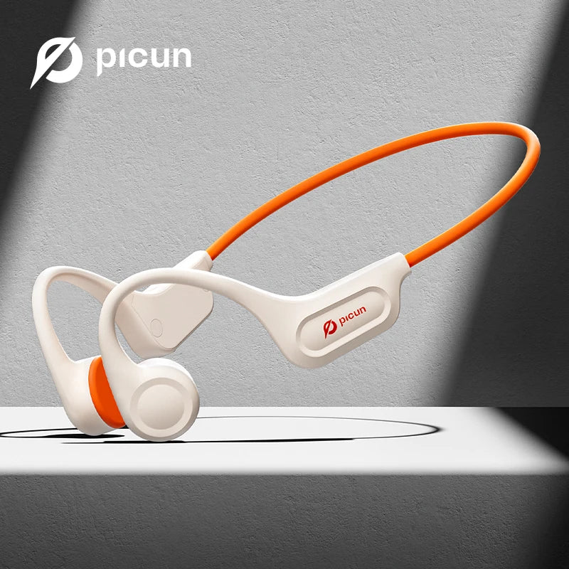 Picun T1 Bone Conduction Headphones Bluetooth 5.3 Open Ear Headphones Mic Premium Loud Sound 8Hrs Playtime Bluetooth Headse