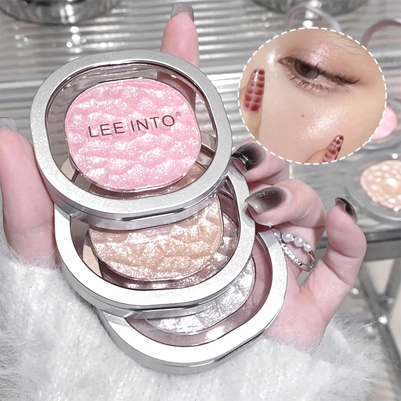 LEEINTO color-glowing high-gloss powder pearlescent powder brightens up the make-up eye shadow disc