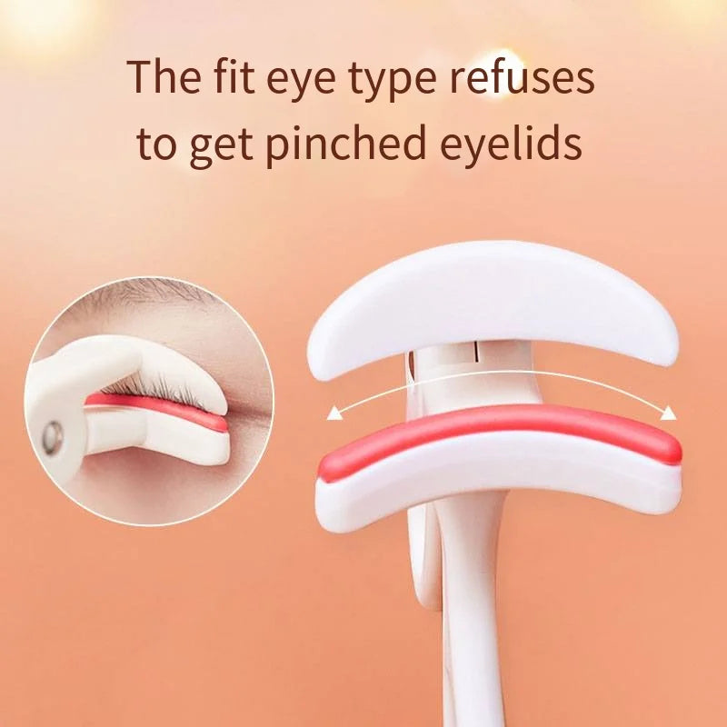 New Simple White Eyelash Curler Drops Hold Handle Wide Angle Local Eyelash Curler Lasting Shaping Flexible Tape Fit Eye Shape