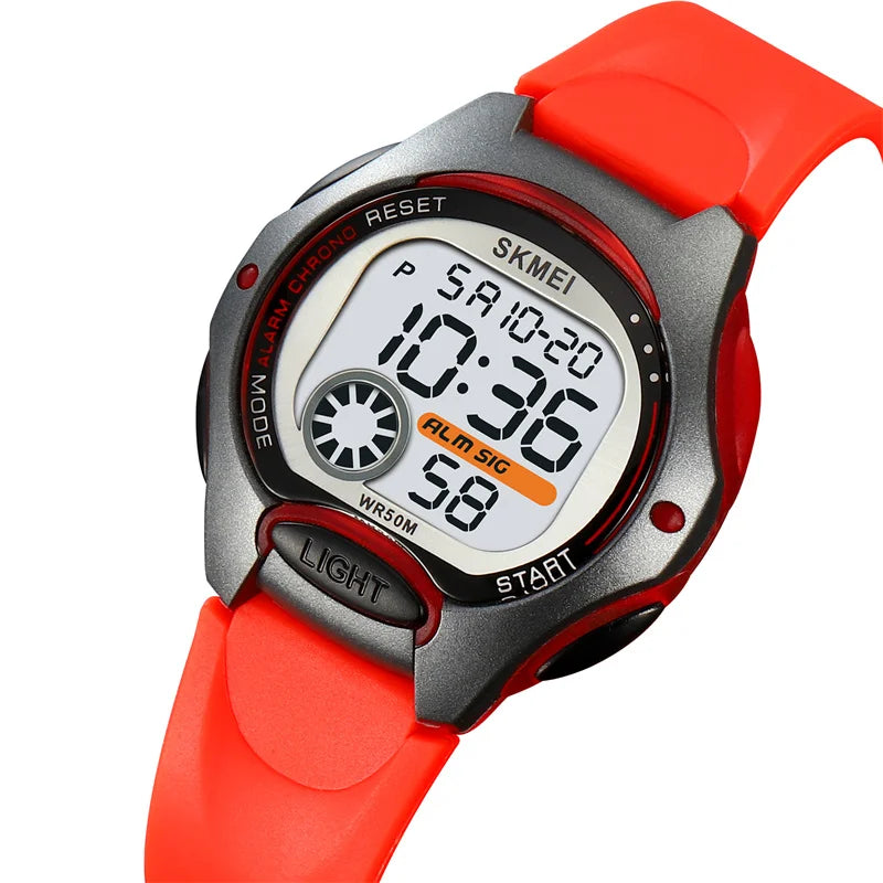 Skmei Student Digital Sport's Watches Fashion TPU Strap Waterproof Alarm Clock Kids Boy Girl Colorful Led Chronograph Time