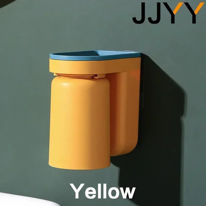 JJYY Multifunctional waterproof wall-mounted toothbrush holder Plastic Toothbrush Holder with Cups Bathroom Storage accessories