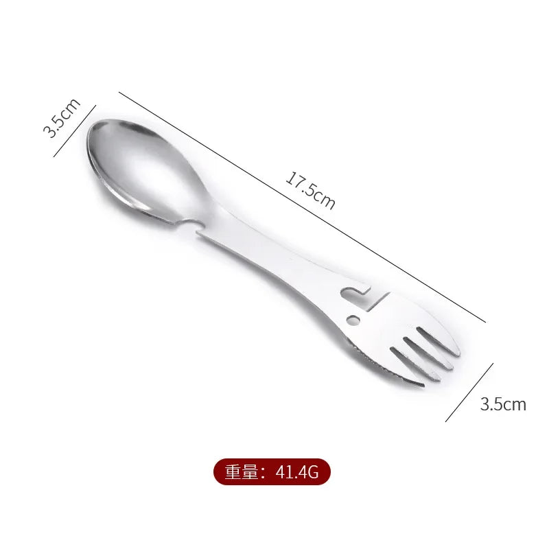 Outdoor Camping Picnic Titanium Spork Spoon Tableware Ultralight Hiking Camping Travel Tableware Cookware Portable Outdoor