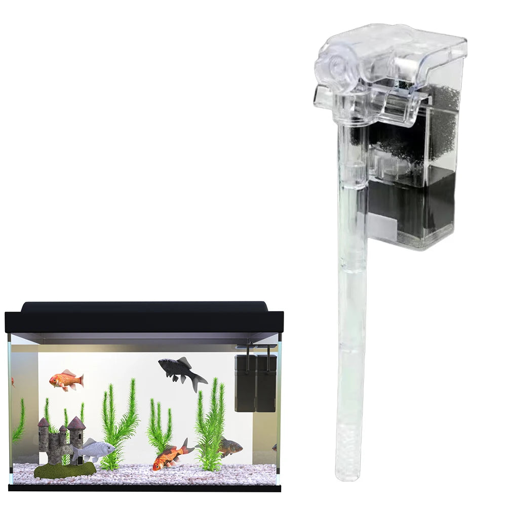 Mini Filter USB Power Interface Small Fish Tank Hanging Filter 2.5W Waterfall Filtration System for Small Aquarium Fish Tank