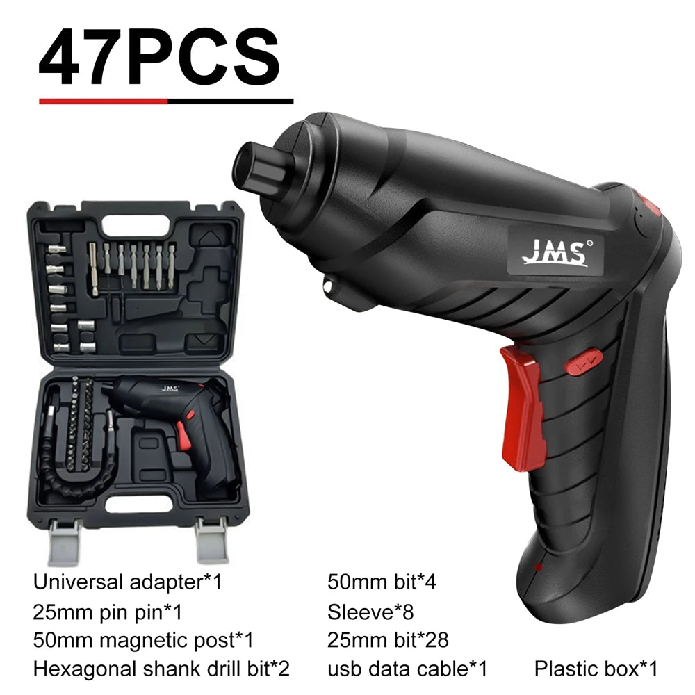 4.2V Cordless Electric Drill 74pcs Power Tools Set USB Rechargeable Electric Screwdriver Drill Household Maintenance Repair Tool