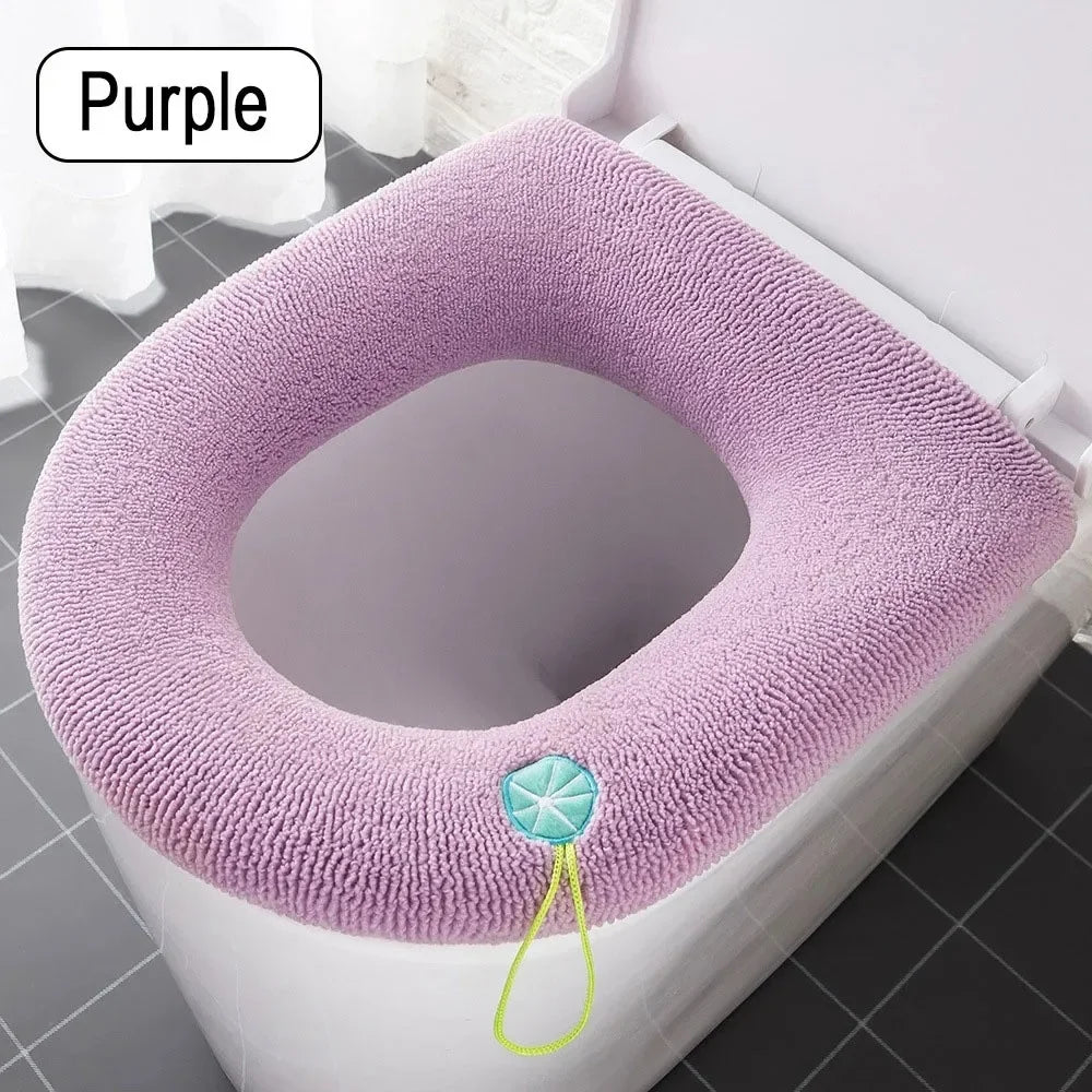 JJYY Universal Toilet Seat Cushion Four Seasons Thickened Toilet Cover Knitted Toilet Seat Cushion Washable Household