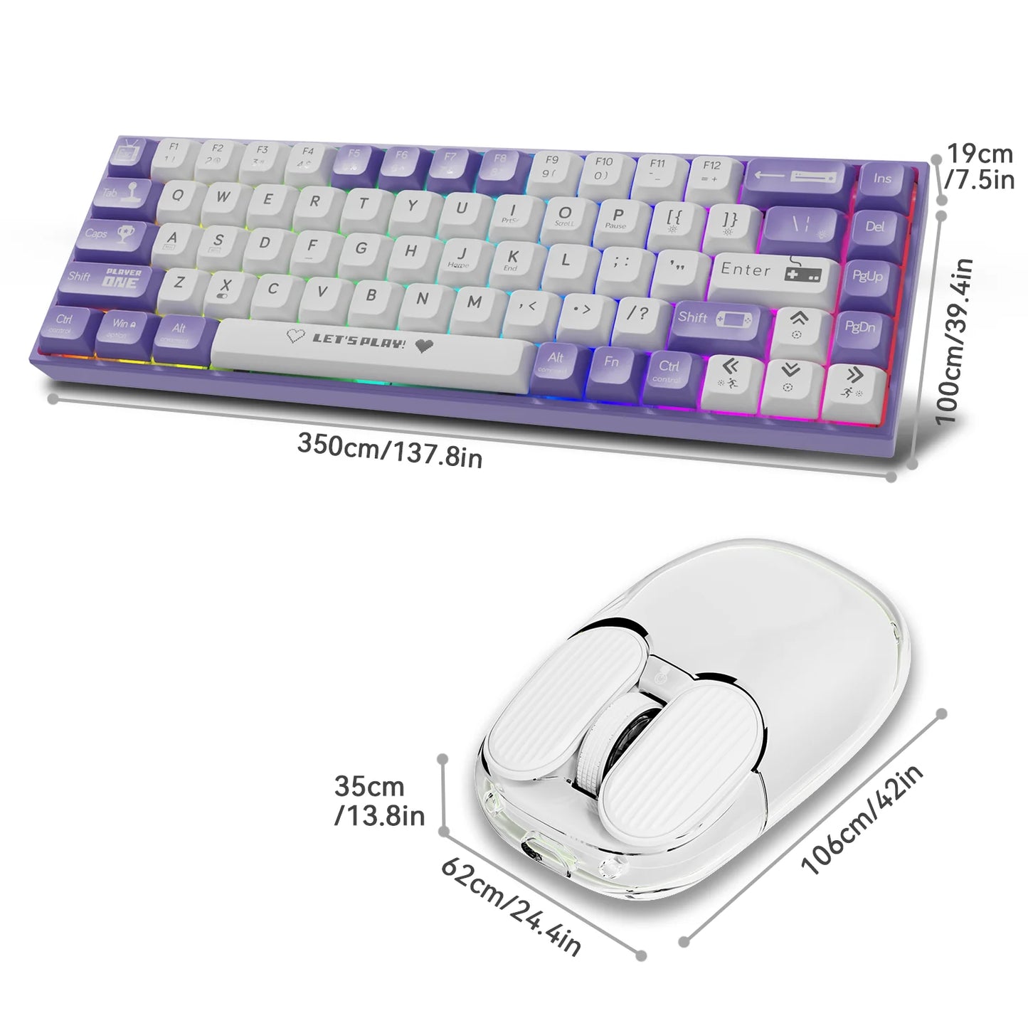 AJAZZ AK680 And I069 Mechanical Keyboard ABS Keycap 68 Keys Wired Wireless Bluetooth Gamer Keyboard Hot Swap Custom Gasket