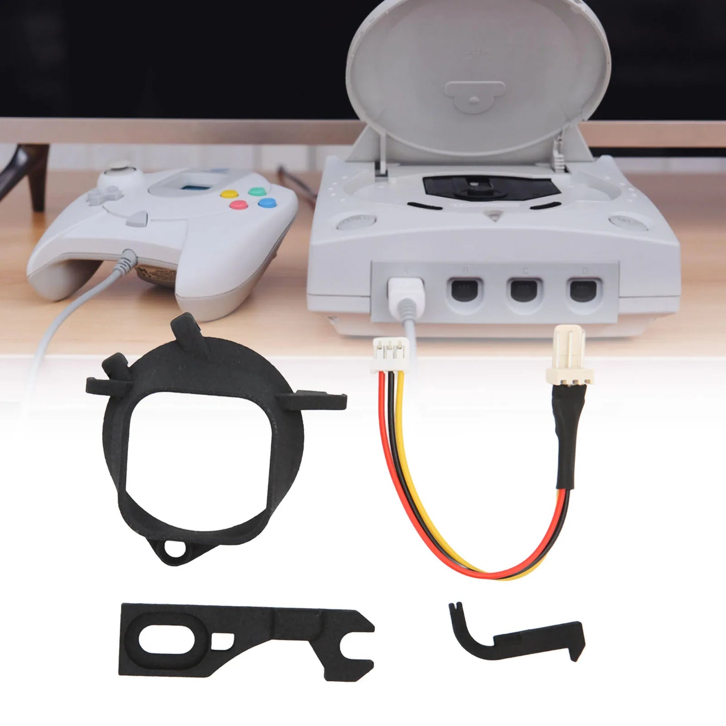 Game Console Cooling Fan Mount Kit Mini Brushless Radiator Fan Bracket Fit For SEGA Dreamcast DC