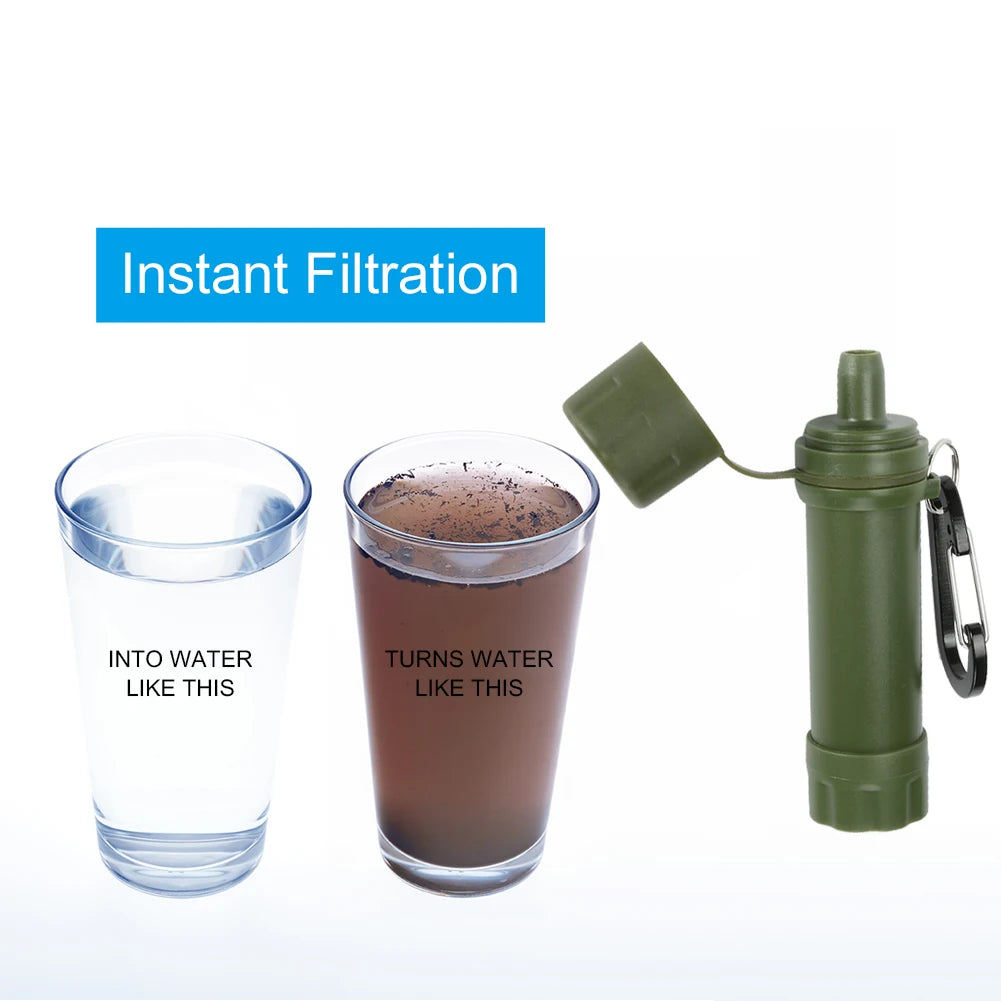 Camping Water Purifier Mini Filter Straw Set Camping Purification Direct Drinking Water for Survival Or Emergency Supplies