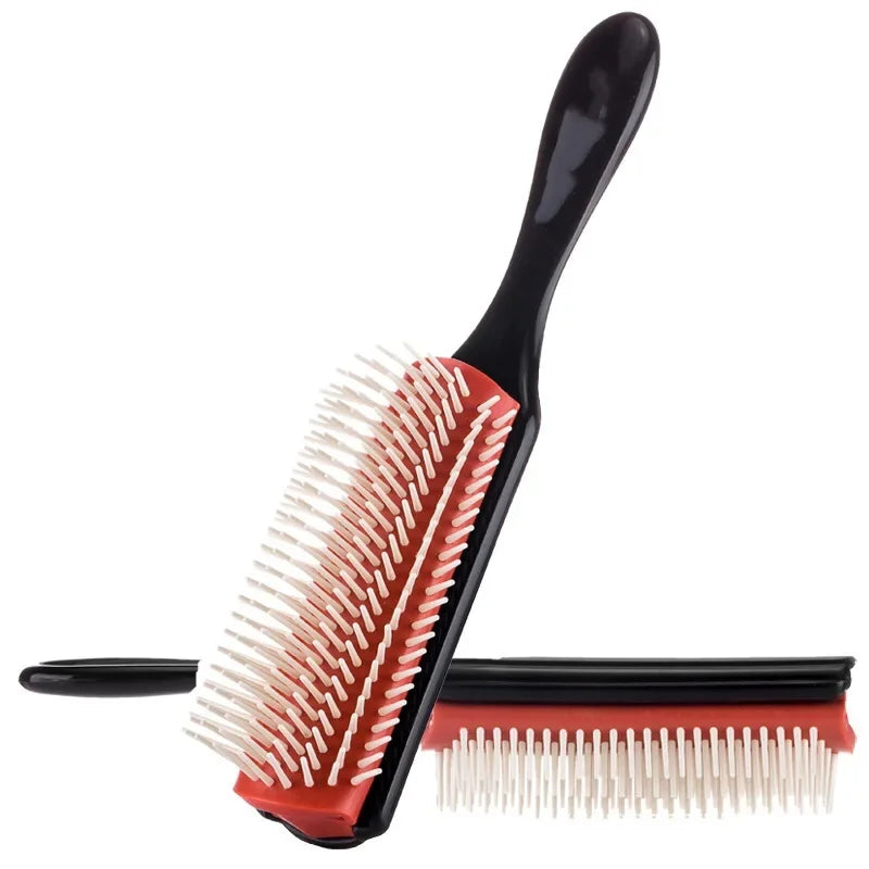 9-Rows Detangling Hair Brush Denman Detangler Hairbrush Scalp Massager Straight Curly Wet Hair Comb