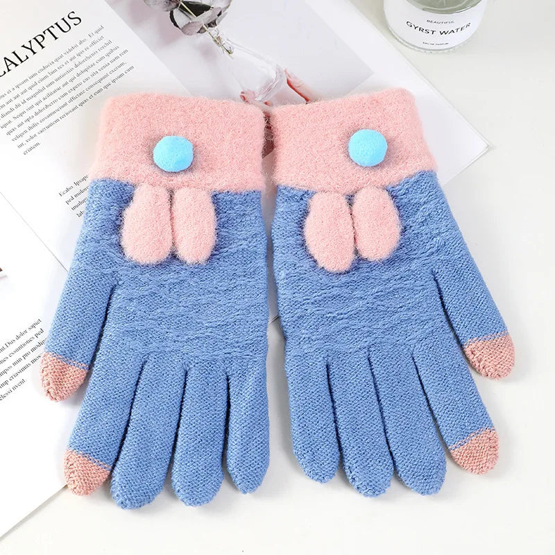 Winter Warm Knitted Gloves Full Finger Gloves Touch Phone Touch Screen Skiing Gloves Mittens Riding Work Gloves New