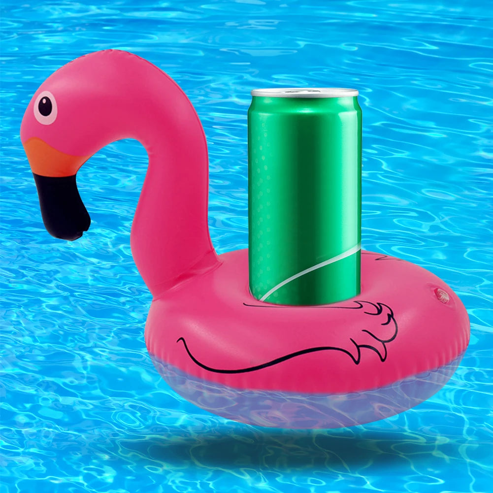 5/10 pcs Inflatable Cup Holder PVC Swan Floating Coasters Portable Swan Beverage Glass Holder for Holiday Birthday Party