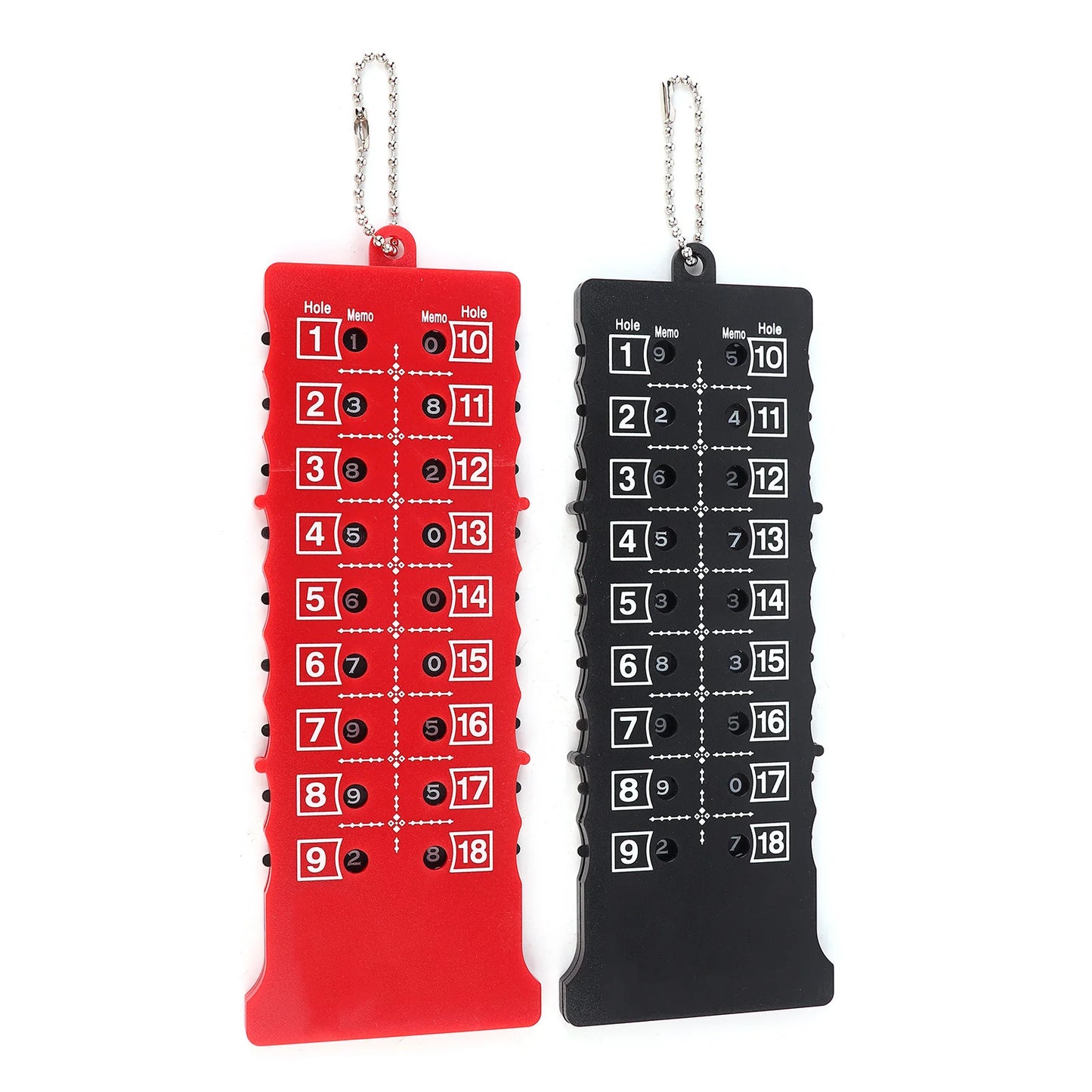 2pcs 18 Hole Golf Score Counter Scoreboard Training Practice Competition Accessory Black Red