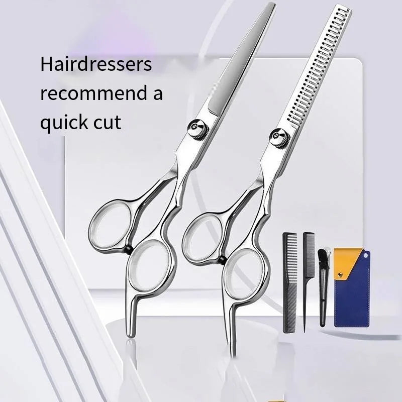 Professional Barber Scissors Accessories Shop 6 Inch Hairdressing Hair Haircut Cutting Thinning Tools Salon Hairdresser's Set