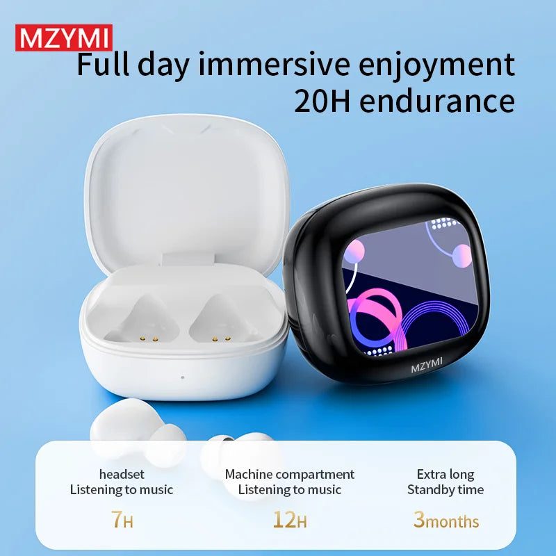 MZYMI S09 Wireless Earphone Bluetooth5.4 Active Noise Cancelling  Touch Control Headphone Support TF Card In Ear Earbud With Mic