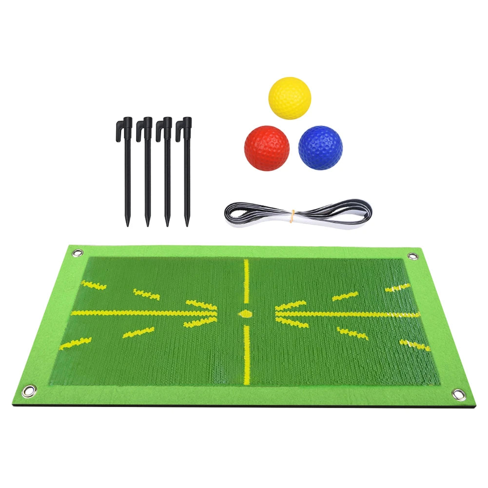 Golf Training Mat Kit for Swing Path Feedback Detection Correcting Hitting Posture Golf Practice Mat Advanced Guides Aid Pad