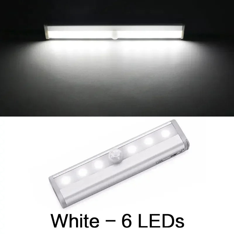 6/10 Wireless PIR Motion Sensor LED Wall Lamp Smart Automatic Light for Home Cabinet Staircase Wardrobe