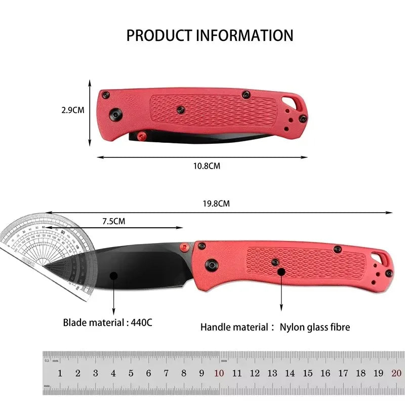 BM 535 Bugout Multi EDC Folding Knife Grivory Handle Drop Point Ultra Lightweight Outdoor Hunting Camping Fishing Pocket Tools