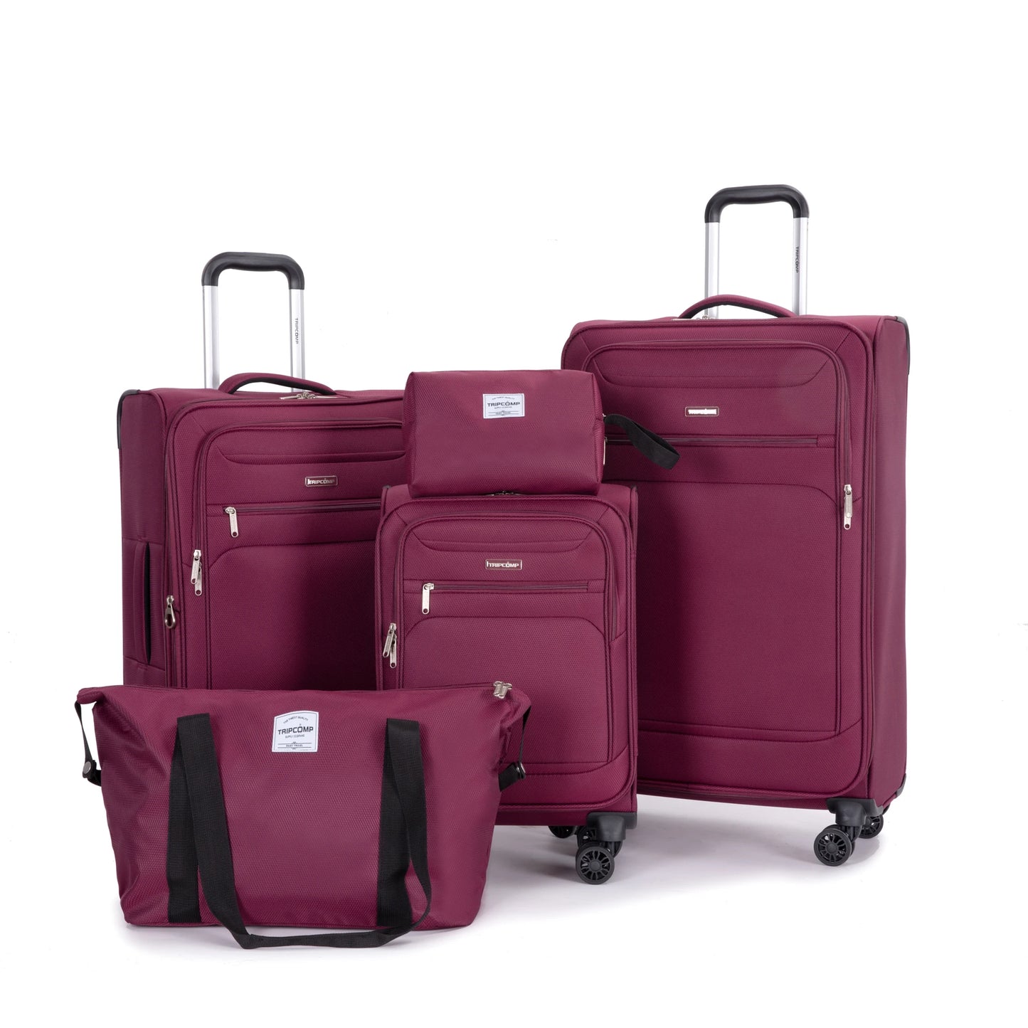 5 Piece Luggage Set with Expandable, Lightweight Softside Suitcase with Double Spinner Wheels with Travel Duffle Bag