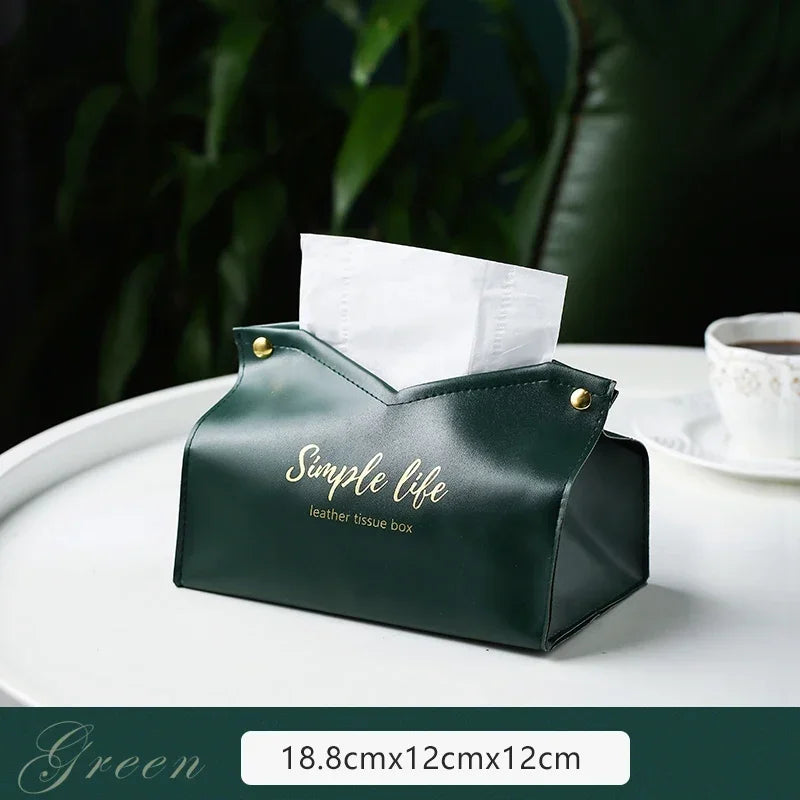 PU Leather Foldable Paper Holder Nodic Tissue Case Table Decor Napkin Dispenser Hand Towel Bag Kitchen Toilet Paper Box