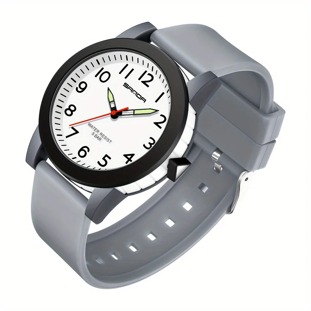 Fashion Casual Quartz Watch with TPU Strap for Girls and Boys Luminous Display Ideal Choice for Gifts